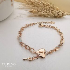 Heart and key bracelet