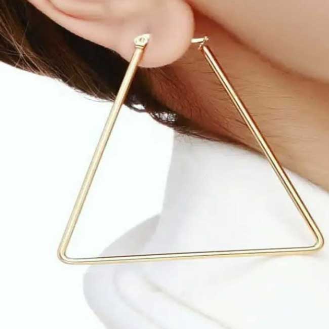 Steel triangular geometric earrings