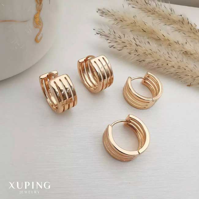 Mirror grooved hoop earrings