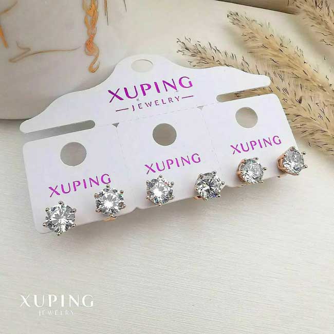 xuping earrings with studded jewels, large size