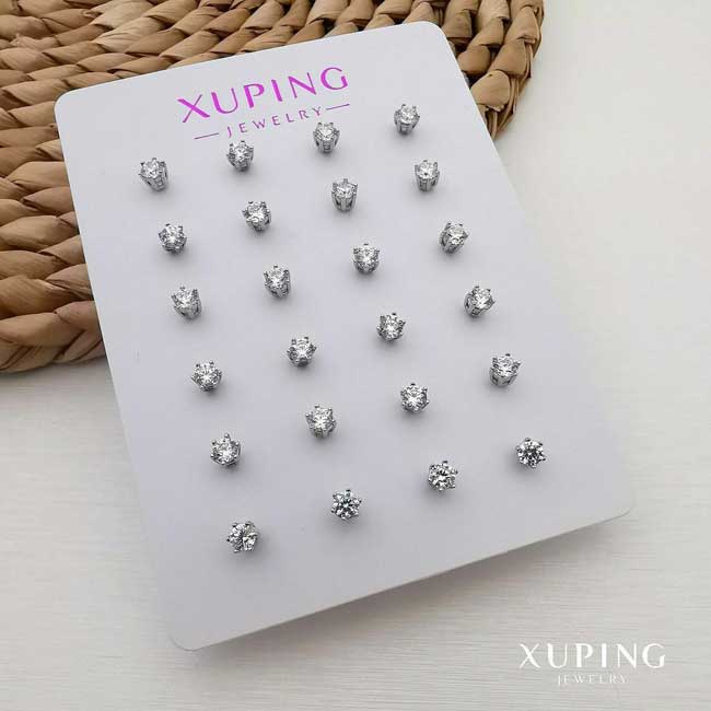 Small size silver jeweled xuping earrings