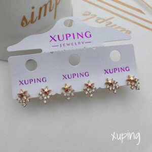 xuping stud earrings with jeweled star